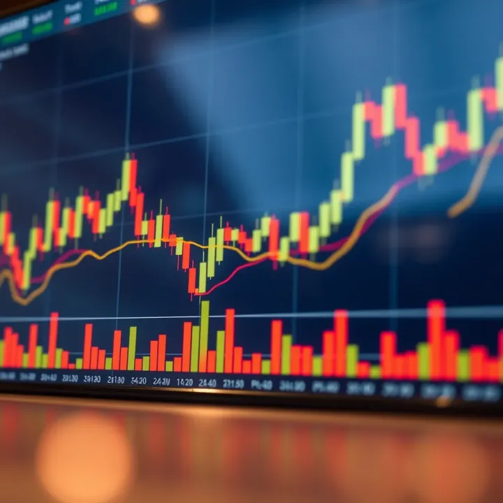 Annotated example of a financial market candlestick chart highlighting key pattern interpretations