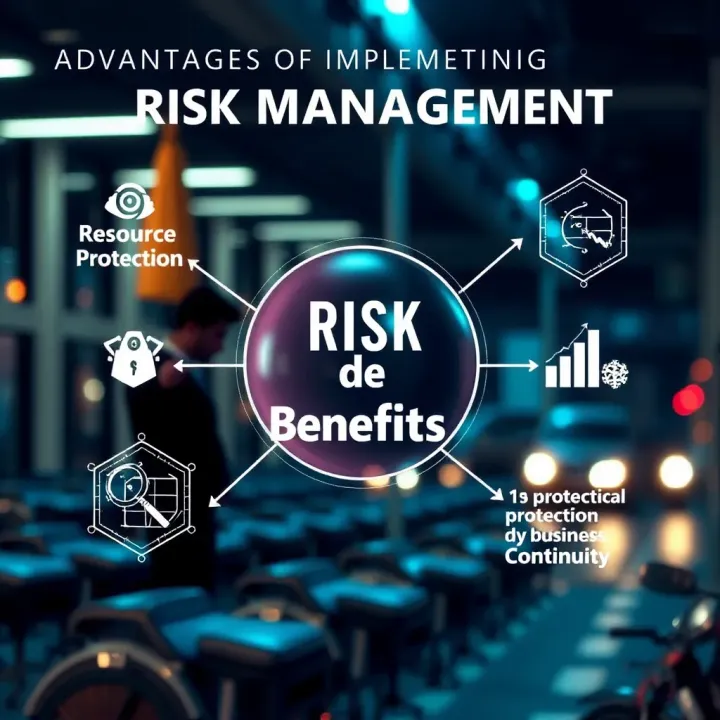 Visualization showing benefits of risk management such as resource protection and business continuity