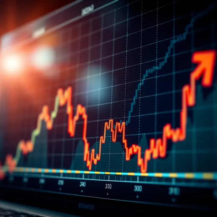 Graph showing upward and downward price movements representing binary options trading