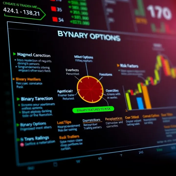 Binary Options Risk and Benefits Overview Diagram illustrating key features and risk factors of binary options investments