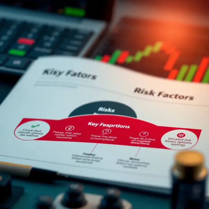 Diagram illustrating key components and risks involved in binary options investment