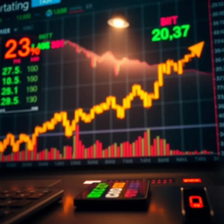 Binary Options Price Movement Analysis Graph showing upward and downward price movements with binary options trading indicators