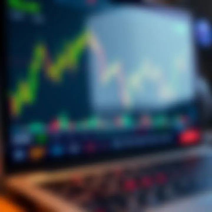 Binary options trading interface showing asset price movement and call or put options