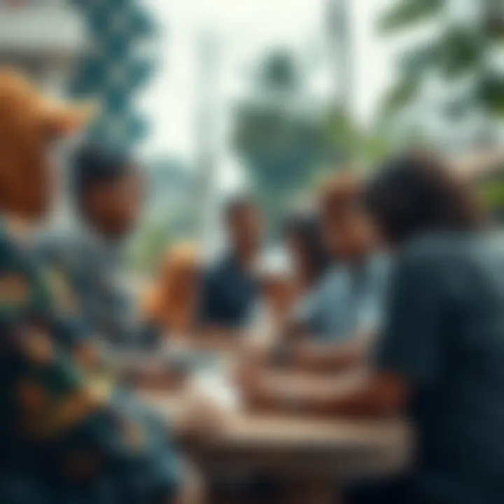 Community members collaborating in disaster preparedness and resilience building activities