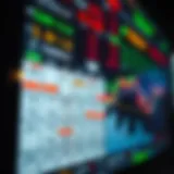 Economic calendar displaying various financial data and indicators on a digital screen