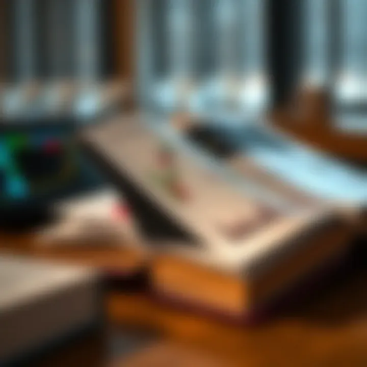 Open book displaying charts and graphs related to technical trading analysis