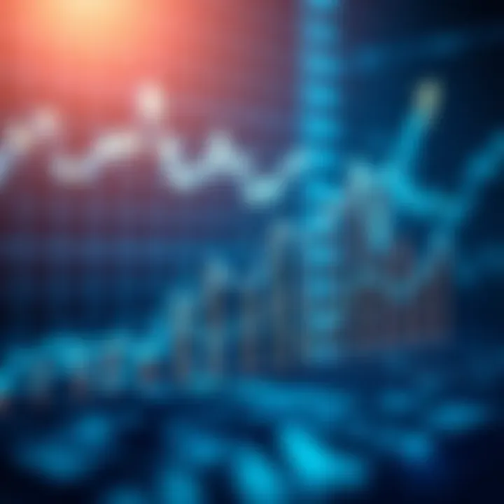 Graph showing financial growth with interconnected digital nodes symbolizing automated trading