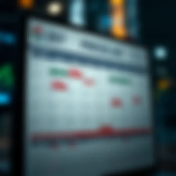 Economic calendar displaying key macroeconomic indicators and scheduled events for Forex trading