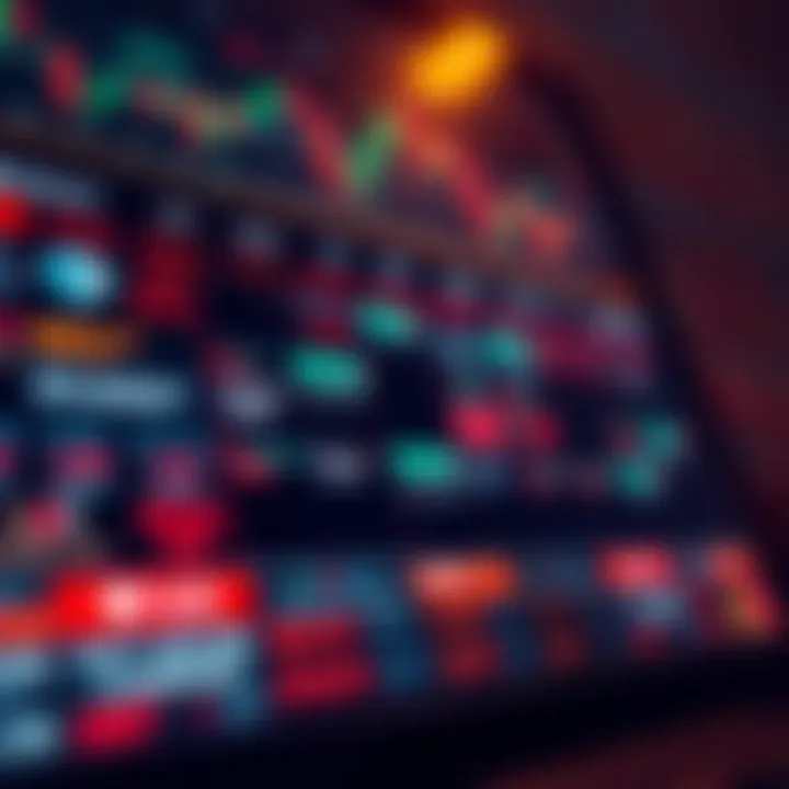 Calendar highlighting important economic events with financial charts in the background