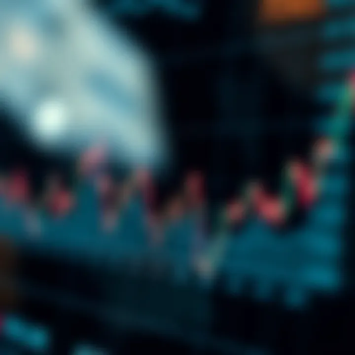 Line graph illustrating forex market fluctuations and technical analysis tools