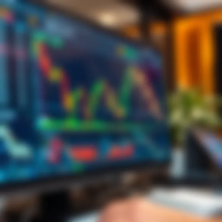 Illustration of Forex trading strategies and tips shown on a computer screen with charts and graphs