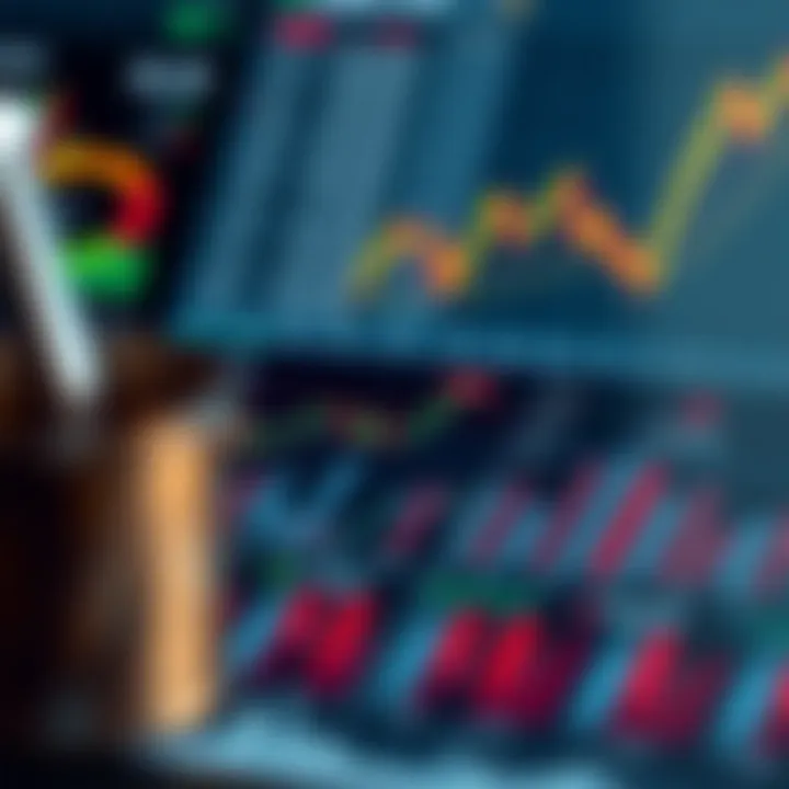 Illustration showing financial statements and economic data representing fundamental analysis