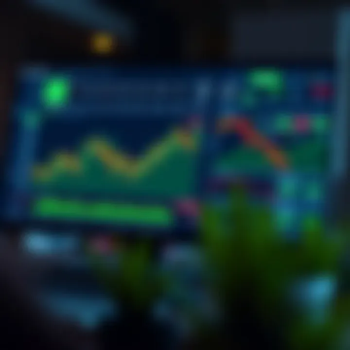 Online trading course interface showing charts and learning modules