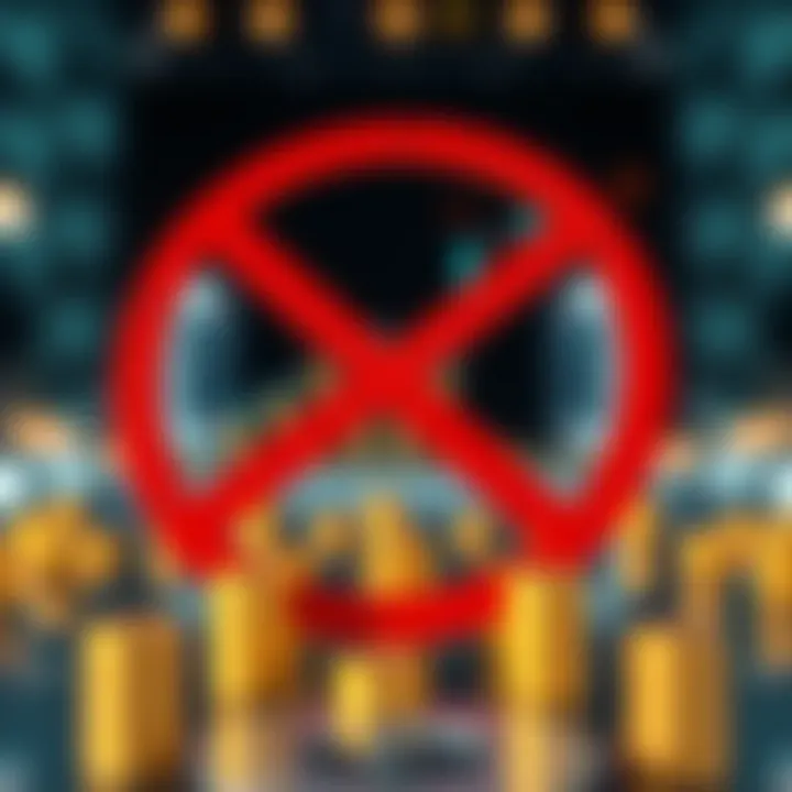 Conceptual illustration showing the risks and regulatory restrictions of binary options trading