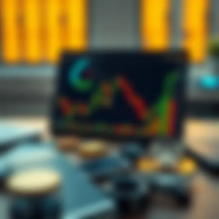 Conceptual representation of risk management and market analysis in binary trading