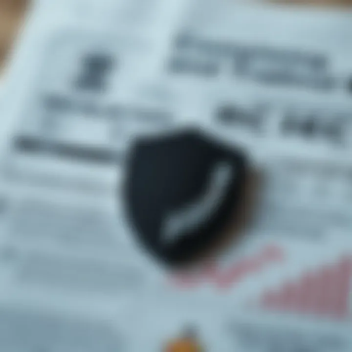 Illustration of regulatory documents and shield symbol representing secure and compliant trading environment