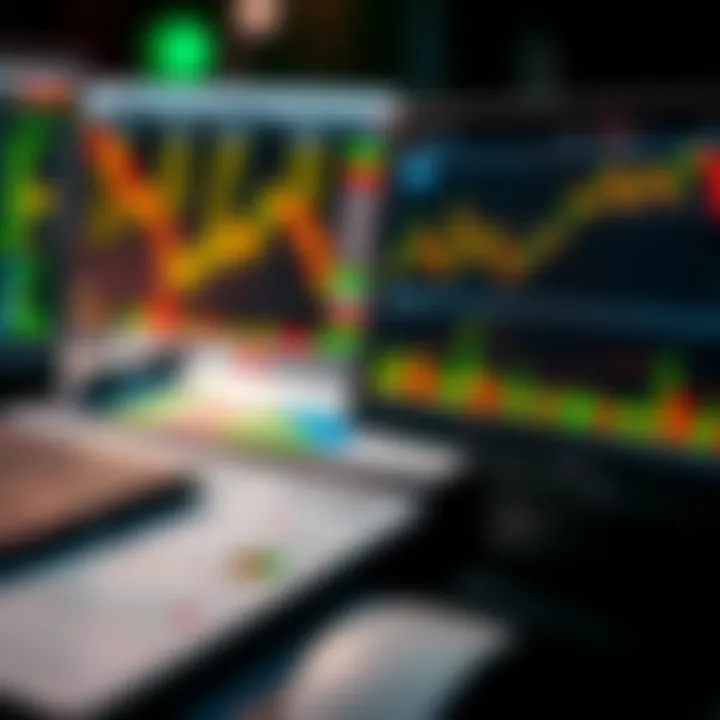 Trading tools and charts depicting strategies and risk management for swing trading