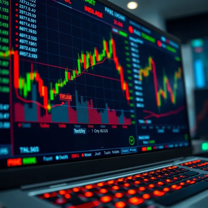 User interface of a trading platform showing charts and market data