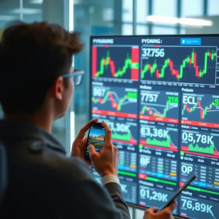 User analyzing multiple trading platform options on a digital interface