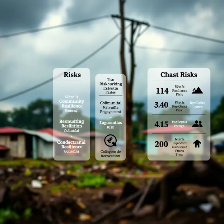 Visualization of various types of risks and community engagement approaches enhancing national resilience