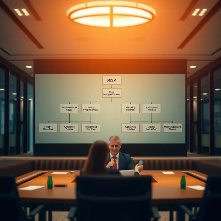 Structure of a Risk Management Committee Organizational chart illustrating the structure of a risk management committee within a corporate environment