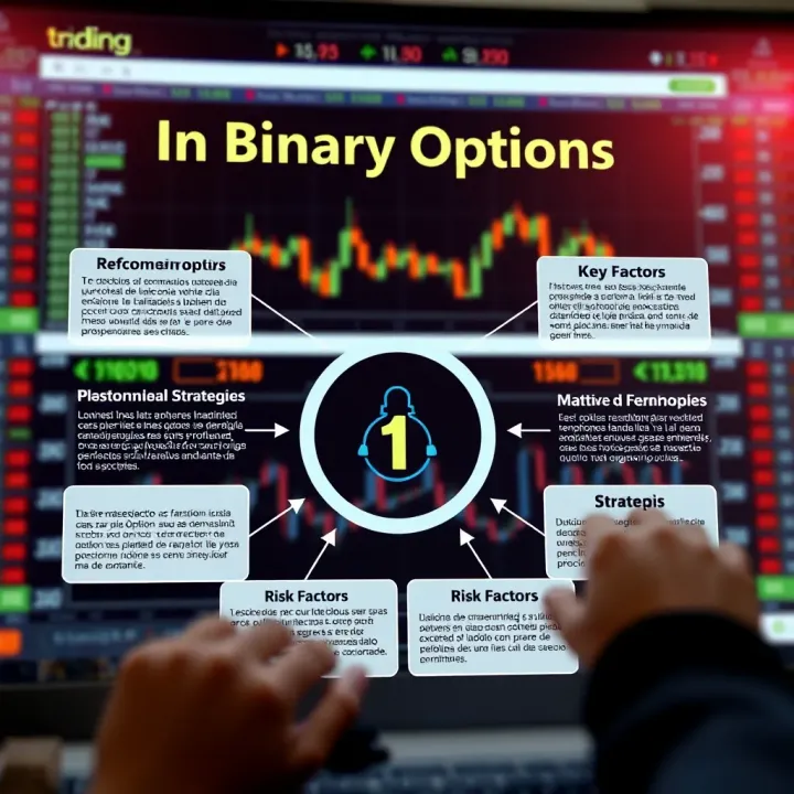Diagram illustrating key strategies and risk factors in binary options