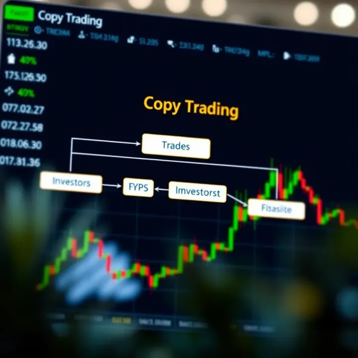 Diagram illustrating the concept and flow of copy trading between investors and experienced traders