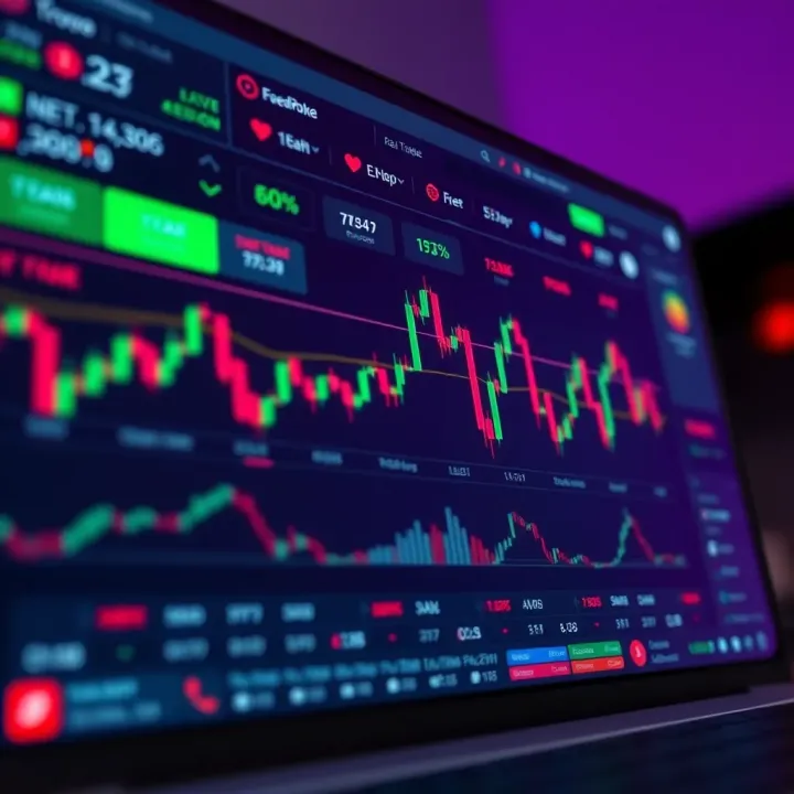 User interface of a free trading platform showcasing charts and market data
