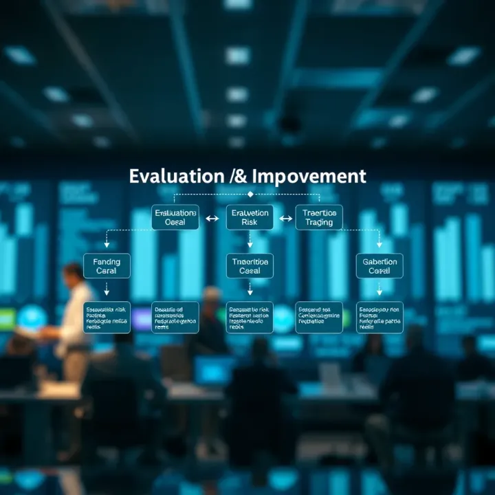 Evaluation and Improvement in Risk Management Flowchart showing the evaluation and continuous improvement cycle within a risk management framework