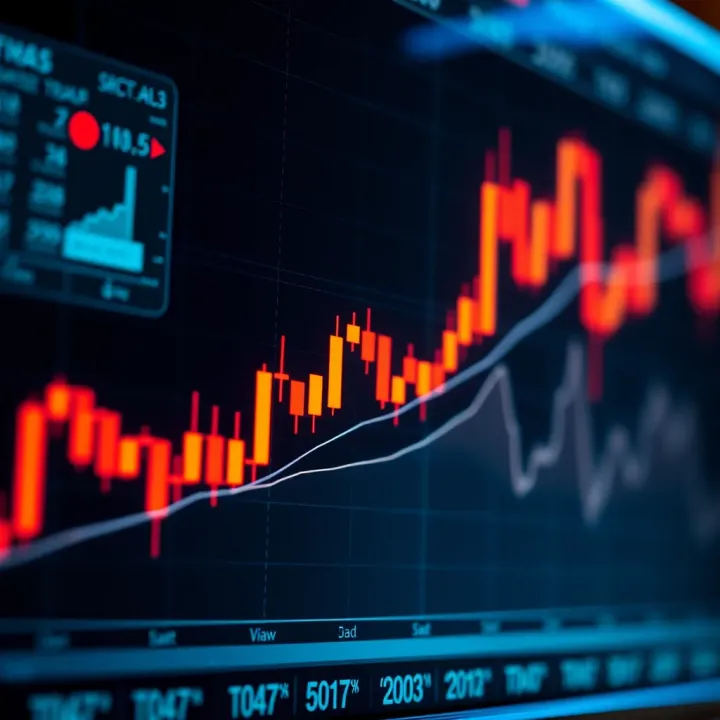 Bullish candlestick patterns showing upward market trend on a financial chart
