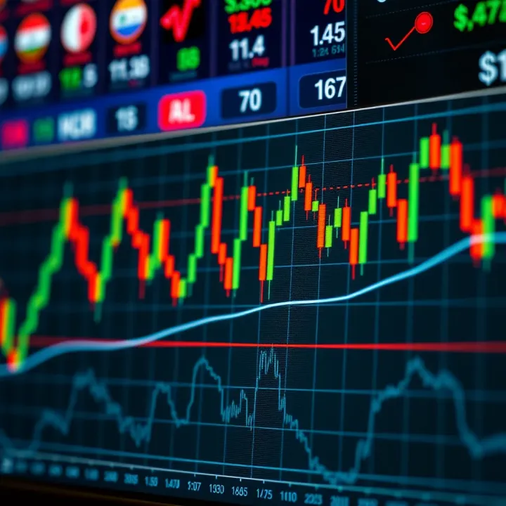 Japanese candlestick chart showcasing bullish and bearish patterns for market analysis