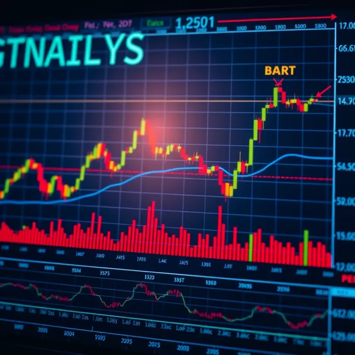Detailed chart showcasing various technical analysis patterns and indicators used in financial market evaluation