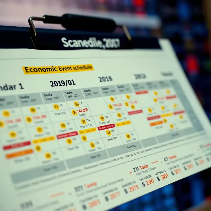 Comprehensive calendar showing key economic events across the United States with dates and market impact indicators