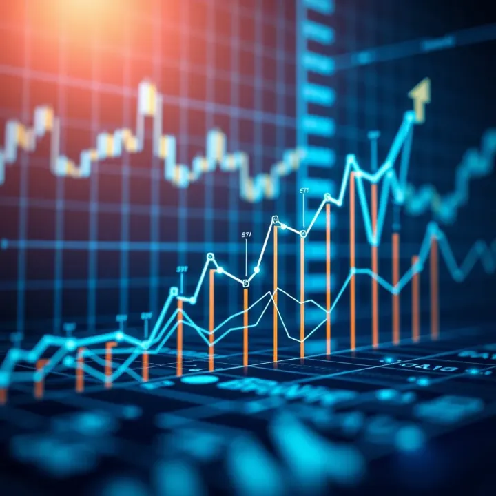 Automated Financial Growth through Copy Trading Graph showing financial growth with interconnected digital nodes symbolizing automated trading