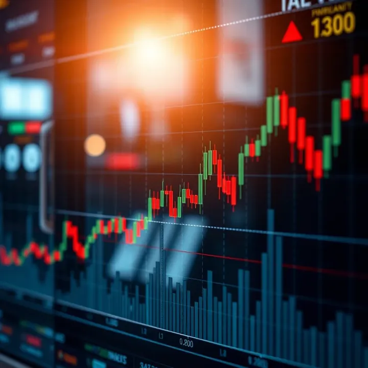Graph depicting financial market trends with highlighted copy trading strategy