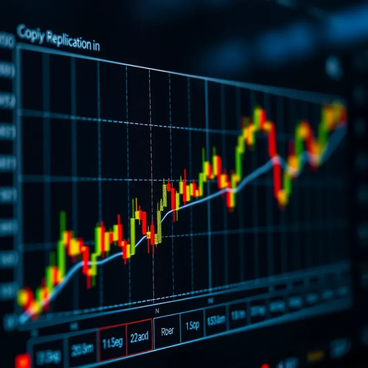 Graph showing the automatic replication of trading strategies across multiple accounts