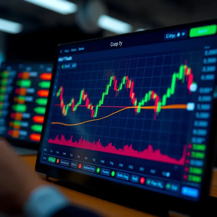 Graph showing the replication of professional trader's trades on an investment platform