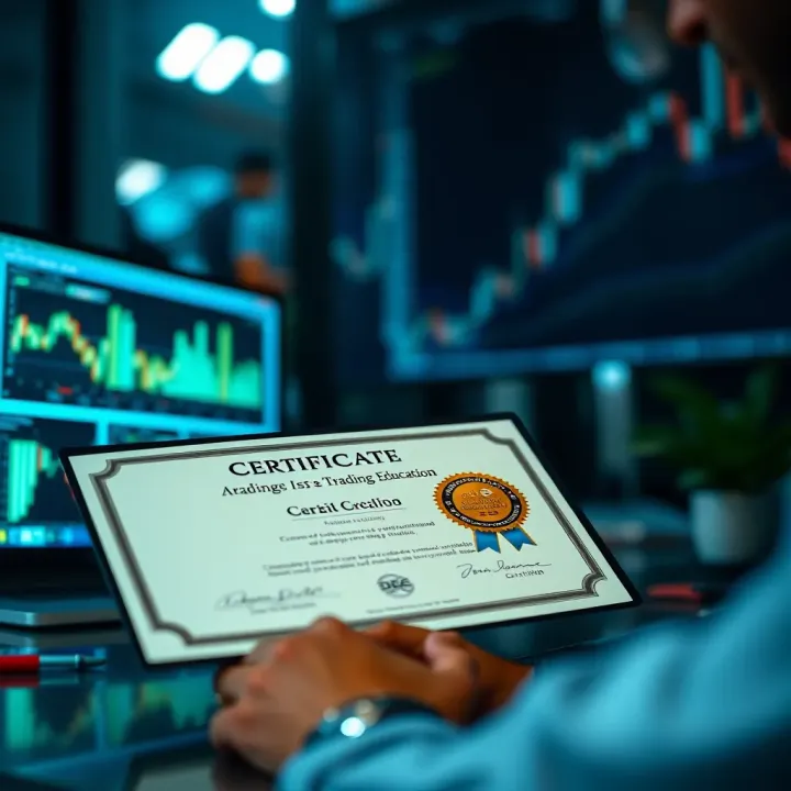Certificate awarded for completing a professional trading education program