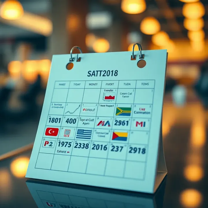 Illustration depicting a calendar with economic icons representing key financial events in Colombia
