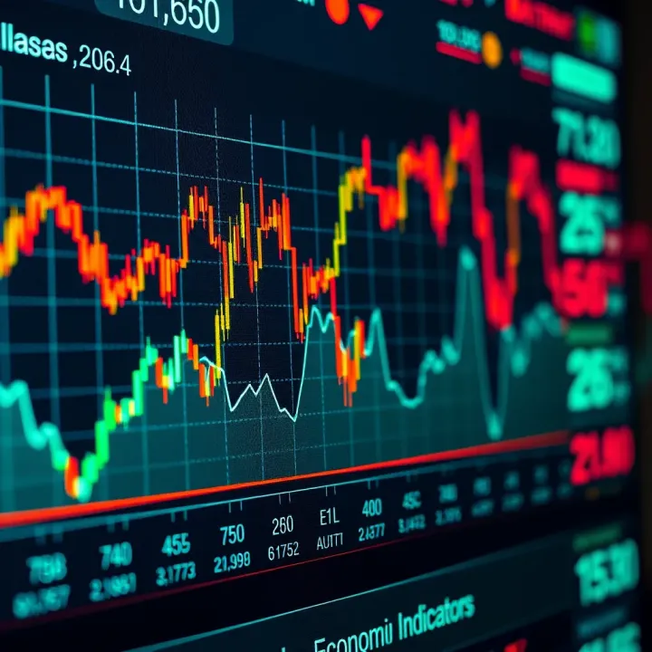 Graph showing the correlation between economic indicators and currency price movements in the forex market