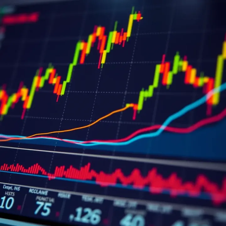Financial Indicators and Trend Lines for Market Evaluation Graph illustrating key financial indicators and trend lines for market evaluation