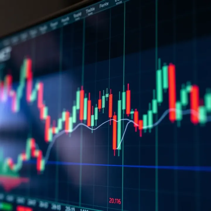 Forex candlestick chart showing price movements and trend patterns