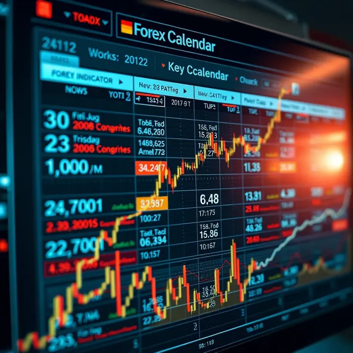 Forex economic calendar showing key economic indicators and their scheduled release dates for market analysis