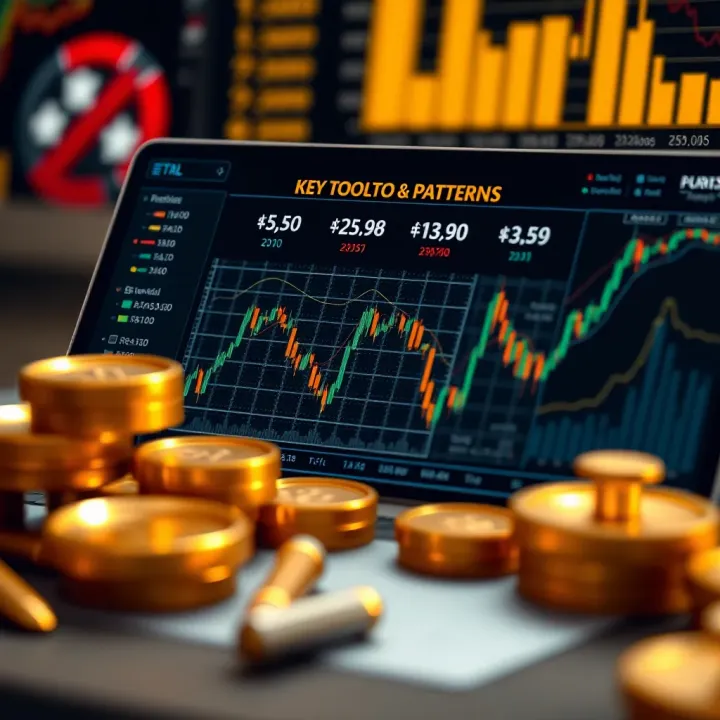 Key Tools and Patterns for Gold Market Analysis Graphical representation of key tools and patterns used in gold market analysis