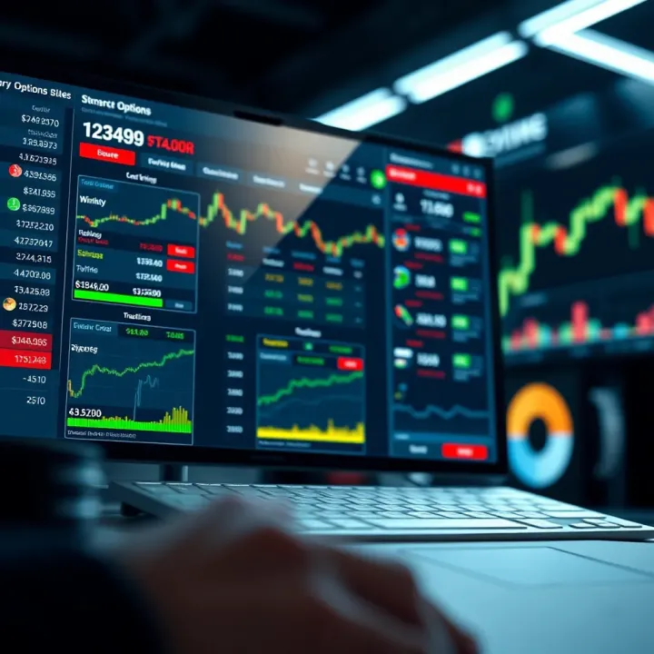 Secure trading platform interface showing binary options selections and risk management tools