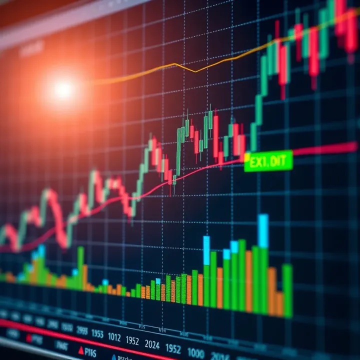 Chart displaying price movements with indicators highlighting swing trading entry and exit points
