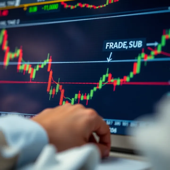 Graph showing currency exchange rates fluctuating on a financial chart