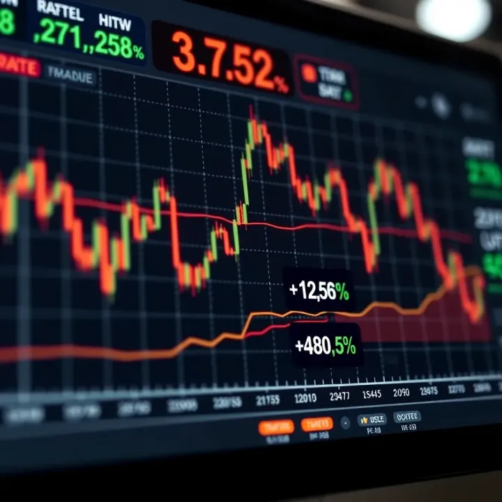 Graph showing market trends influenced by economic data releases