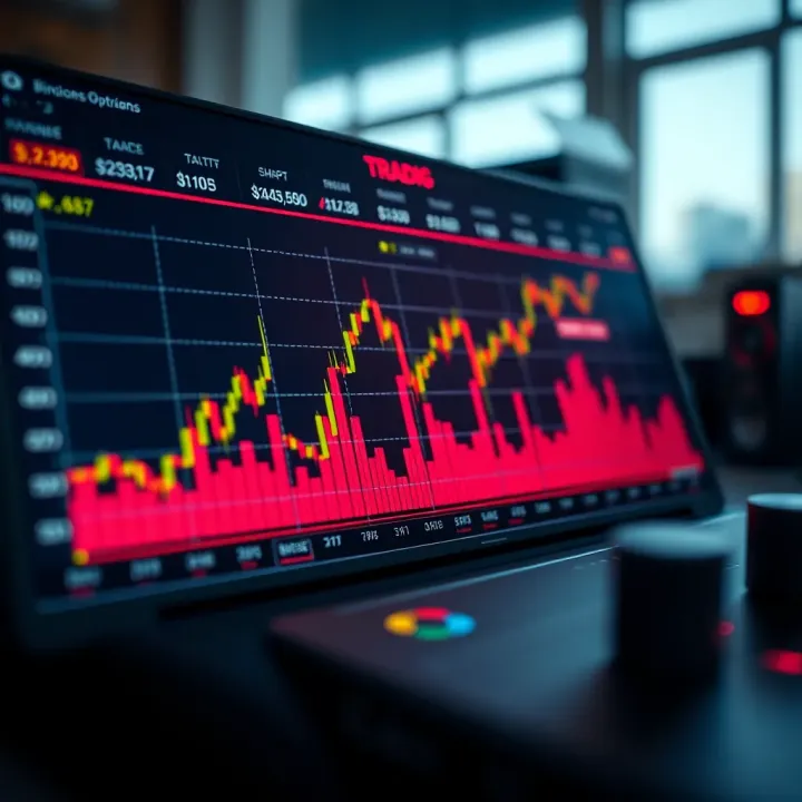 Graph showing the performance trends of binary options trading strategies