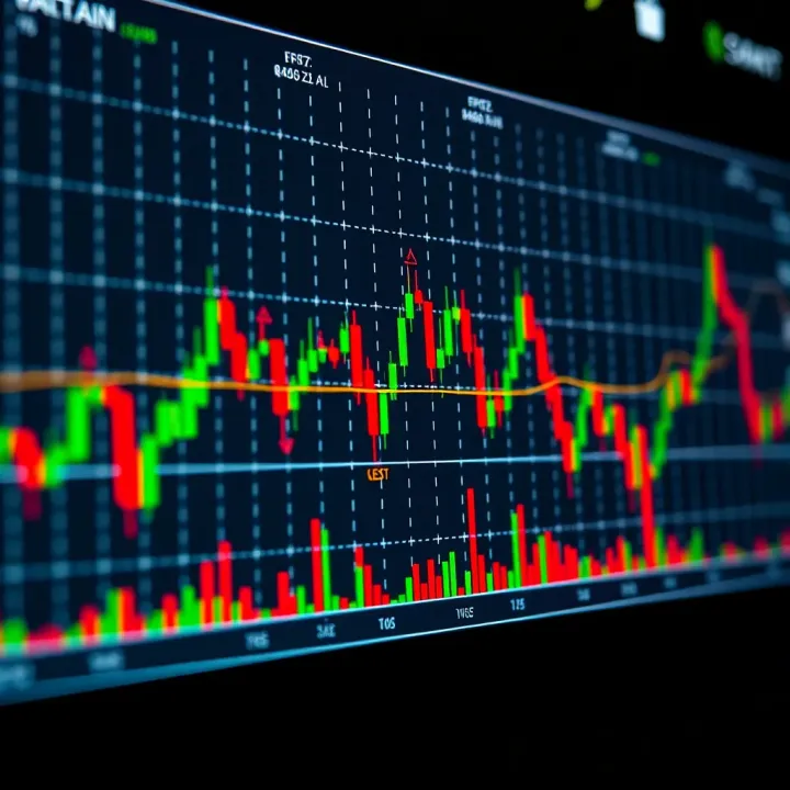 Graph showing price action movements and key patterns in binary options trading